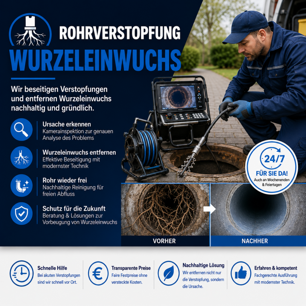 Rohrverstopfung-Wurzeleinwuchs